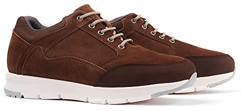 Masaltos Schuhe Herrenschuhe die auf unsichtbare Weise Ihre Körpergrösse bis zu 7 cm erhöhen. Herrenschuhe mit verstecktem Absatz. Modell Berna Braun 42