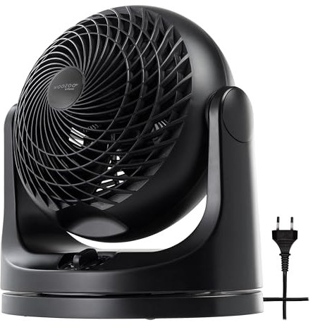 Iris Ohyama Woozoo, 23m², Ventilatore da Tavolo, Ufficio Fan, Nero, Oscillazione, Silenzioso, Portatile, Per Camera, Soggiorno, Cucina, Circolatore d'Aria, Raffreddamento, Potente, PCF-MKM18