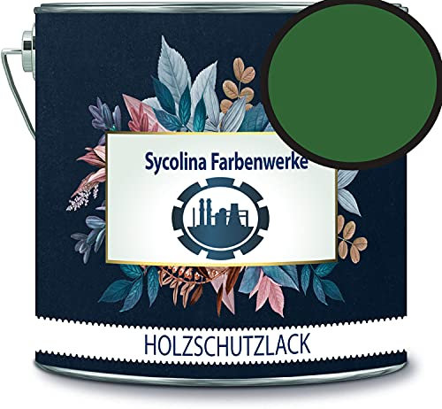 Holzschutzlack Holzlack Holzlasur wetterbeständiger Langzeitschutz Wetterschutzfarbe Holzschutzfarbe RAL 6002 Laubgrün // Sycolina Farbenwerke