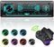RDS Autoradio Bluetooth vivavoce, DAZZMO 1 DIN universale Auto Radio Stereo con Volante Telecomando, 4 x 65W Autoradio con lettore MP3 e due porte USB, Supporta FM/AUX/TF/WMA/WAV, 7 Luci Colori