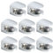 Sayayo Chrome Glass Shelf Brackets Glass Shelf Support Wall Mounted Metal Glass Clamp, Adaptive 5-8MM Thickness Glass, 8 Pcs, EBL1010-8P