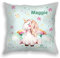 wolga-kreativ Deko-Kissen-bezug Einhorn Regenbogen 40x40 cm Namenskissen Mädchen Kissen Babyzimmer Kinderzimmer Kinder Baby mit Namen personalisiert personalisiert