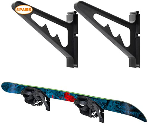 Poskad Snowboard-Wandhalterung, verstellbare Aufbewahrungsschichten, platzsparendes Design, für Zuhause und Garage, SKi-Board-Aufbewahrung (5er-Set)