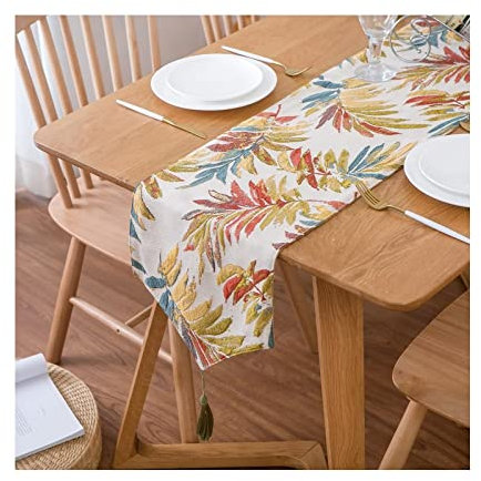 Aotiwe Tischband Herbst, Tischdekoration Kindergeburtstag aus Polyester Laub Rot 30x200CM für Abendessen Hochzeit Dekor