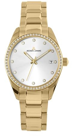 JACQUES LEMANS - Armbanduhr Derby - Quartz Uhrwerk - Gehäusedicke: 7.7 mm - Edelstahl - 10 ATM