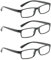 NRDIK PROFLEX LIGHTWEIGHT (3er-Pack) Flexibel Lesebrille – schlagfest, kratzfest, biegbar, rutschfest, Unisex (Männer + Frauen) (Schwarz; rechteckig; 4.0)