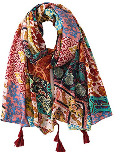 FAIRYGATE Schals & Tücher für Damen Halstuch Mädchen Outfit Schneeflockendruck Hübsche Party Stilvoll Geschenke Stola für Abendkleid 9026