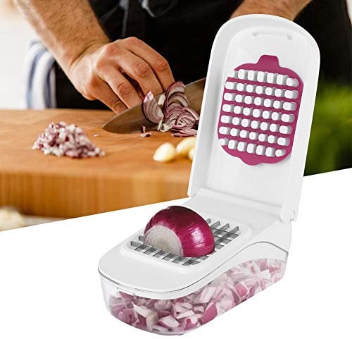 VIFERR Vegetable Chopper Plastic Onion Salad Food Chopper Manual Vegetable Dicer with Stainless Steel Cutter for Kitchen Gadgets