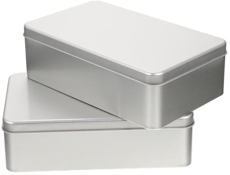 HEMOTON Keksdosen aus Metall, rechteckig, Set mit 2 Aufbewahrungsboxen aus robustem Netz, für Snacks, Küche und Organisation, tragbare Größe, 7,09 x 4,33 x 2,17 Zoll