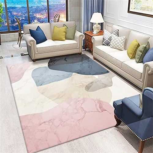 RUGMRZ Auslegware Teppichboden Teppich Balkon Outdoor Umweltfreundlich Weiche rosa Creme Wohnzimmer Teppich modernen Stil rutschfest Teppich Für Schlafzimmer 50X80cm