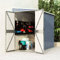 Tidyard Capanno per Attrezzi,Casetta in Metallo,Capanno da Giardino per Esterni,Capanno Attrezzi Casetta per Attrezzi,Casetta da Giardino in Metallo, Grigio 118x194x178 cm Acciaio Zincato