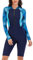 Swimming Costume Women Long Sleeve Floral Zip Up One Piece Boyleg Swimsuit Ladies Muslim Full Body Burkini Modest Swimwear Neoprene Rash Guard Surf Bathing Wet Suits Wetsuit Dark Blue XL
