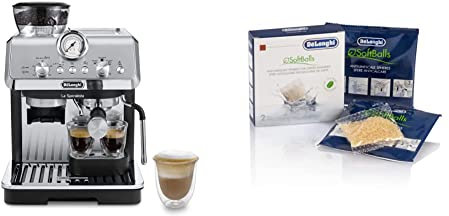 De'Longhi La Specialista, Barista Pump Espresso Machine, Bean to Cup Coffee and Cappuccino Maker, EC9155.MB, 1450W, Metal & oftballs, 2 bags, balls prevent the formation of limestone water