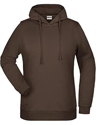 James & Nicholson Damen Basic Kapuzensweat - Leicht taillierter Kapuzenpulli mit angerauter Innenseite | Farbe: brown | Grösse: L