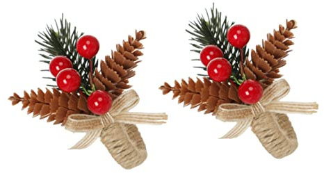 Cabilock 2St Weihnachtsserviettenringe Tannenzapfen Serviettenringe Serviettenhalter für Tisch kreative Tischdeko Weihnachten Serviettenhalter Kiefernzapfen schmücken Tannennadeln