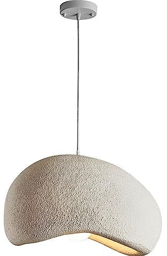 Luminaires suspendus en résine de 11,82 pouces, lampe japonaise à hauteur réglable avec dôme en béton, grandes lampes suspendues modernes, lampara colgantes pour la lumière de l'îlot de cuisine de la