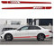 JNNJ 2 Stück Auto Karosserie Seite Streifen Aufkleber, Stoßstange Aufkleber Vinyl Streifen, Aufkleber Streifen Dekoration Für Autos SUV LKW Geländewagen(Rot)