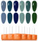 Tonitu G Gel Nail Polish Set 6 Colors Gel Polish Kit, Navy Blue Mint Green Deep Teal Forest Nail Art Design Soak Off LED at Manicure DIY Home Salon Gifts for Women Girls