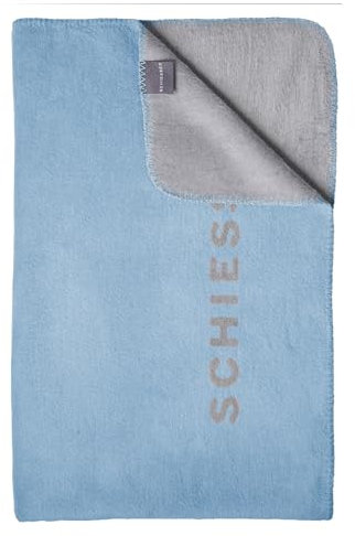 Schiesser Kuscheldecke Klara in Wendeoptik | Baumwoll-Mix | warm und flauschig | schadstoffgeprüft | 150x200cm | Hellblau