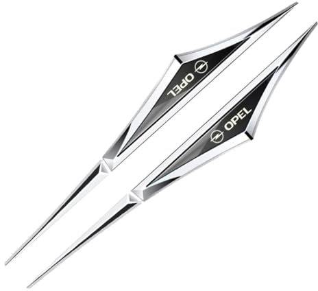 2PCS Auto Metall Logo Embleme Seitenmesser Aufkleber, Für Opel Life Adam Karl Corsa Tigra Chevette Olympia Kadett Ampera Zafira Abzeichen Stickers Decals Car Dekorative Zubehör