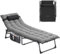 YITAHOME Bains de Soleil avec Coussin 190x68x31cm Chaise Longue Réglable en 4 Positions, Transat Jardin Exterieur avec Appui-tête et Latérale Capacité de Charge 200KG pour Jardin, Piscine, Gris