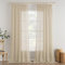 MIULEE 2er Set Voile Vorhang Sheer Vorhang mit kräuselband Transparente Leinenoptik Gardinen Wohnzimmer Modern Fensterschal Schlafzimmer 140x225cm (B x H) Beige