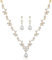 Wynn's Wedding Jewellery Set for Women - Gold Necklace and Dangle Earrings With White AAAAA Cubic Zirconia - Yellow Gold Bridal Bridesmaid Set - Birthday