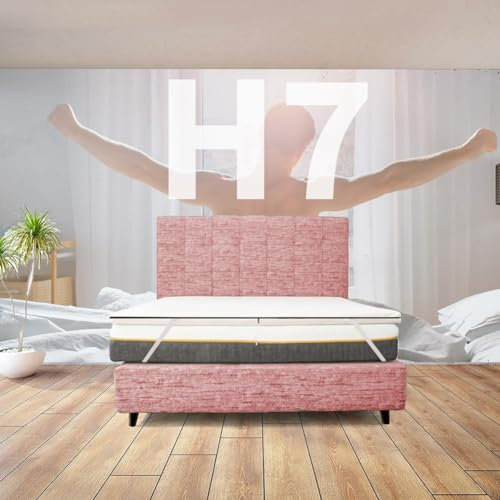 Comfy Line Topper, fest, King Size, 190 x 200 cm, orthopädischer Topper gegen Rückenschmerzen, Höhe 7 cm, abnehmbarer Topper, hypoallergen, mit Gummibändern zur Befestigung – Modell Fixio H7