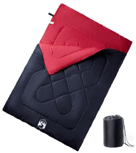 vidaXL Doppelschlafsack Schlafsack Kissen Erwachsene Camping 3-4 Jahreszeiten