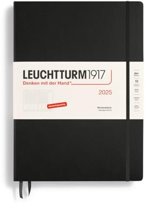 LEUCHTTURM1917 370579 Wochenplaner Master (A4+) 2025, Schwarz, Deutsch