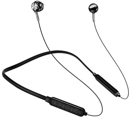Generic Cuffie Senza Fili Girocollo, Auricolari In-Ear Senza Fili, Auricolari Sportivi Nero, Bluetooth 5.0, IPX4, 4-8 Ore di Durata