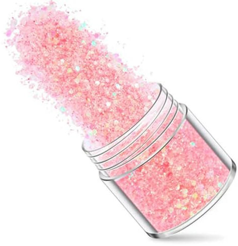 VICIYOO 1 Bottle Rose Gold Silver Nail Art Glitter Sequins 3D Sparkly Paillette Charms Mix Size Pigment Powder DIY Gel Nail Decorations