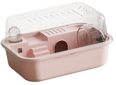 LOVIVER Habitat pour Hamster, Grande Cage pour Hamster, Maison de Jeu Portable et Respirante, Cage pour Petits Animaux et Souris, Rose