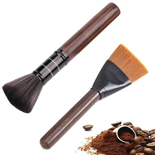 2 Pcs Coffee Brush Set - Coffee Machine Cleaning Tool, Bean & Grain Brush, Barista Accessories