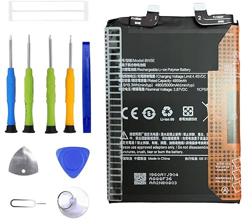 ERYNK BN5E Batterie de rechange pour Xia-omi Poco X4 Pro 5G & Redmi Note 11 Pro & Redmi Note 11 Pro 5G Batterie de rechange avec kit d'outils
