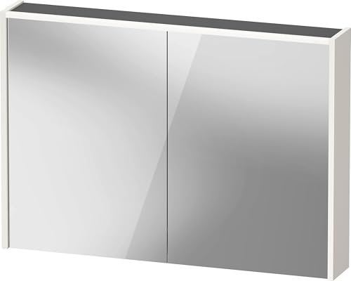 Duravit D-Code Spiegelschrank, Steckdose Typ F (EU, DE), 2 Türen, LED-Lichtfeld Oben, 1000x700mm, 7 W, DC7107022220000, Farbe: Weiß Hochglanz
