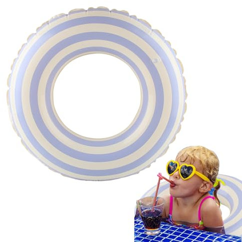 Schwimmring Gestreift, Darryy Schwimmring Kinder, Aufblasbarer Schwimmring, Schwimmreifen Kinder, Wasserspielzeug Kinder Pool, Sommer, Strand, Schwimmparty (Lila, 7#)