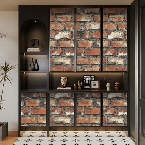 Living Room Wallpaper 44wX100Lcm Brick Wall anaglypta Wallpaper No-Mess, Easy-to-Apply Decorative Solution for Transforming Flat Walls in Kitchens or Living Rooms