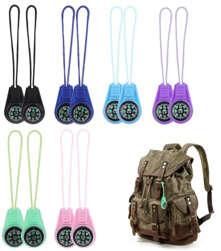 Mini bussola di sopravvivenza, 12 pezzi, multi-colore, mini bussola rimorchio, per campeggio, escursioni, gadget all'aperto, escursionismo