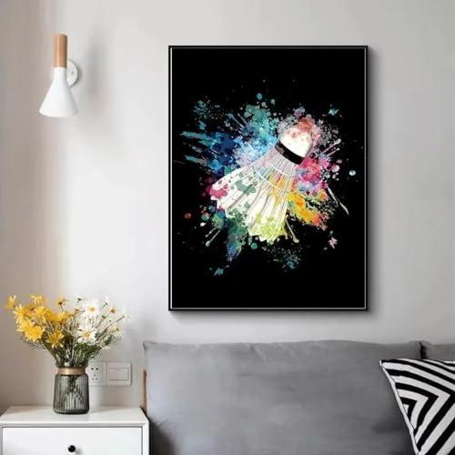 Volleyball Tennis Badminton Fußball Baseball Bowling Farbenfrohes Sport Poster Leinwand Malerei Wand Kunst Bild Room Home Decor 60x90cm ohne Rahmen