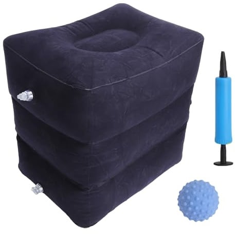 30 x 40 x 43 cm Lagerungswürfel, Bein Aufblasbares Kissen, Bandscheibenwürfel Aufblasbar, Beinhochlagerungskissen, Stufenlagerungswürfel, Aufblasbarer Hocker EnthäLt Eine Pumpe und Einen Massageball