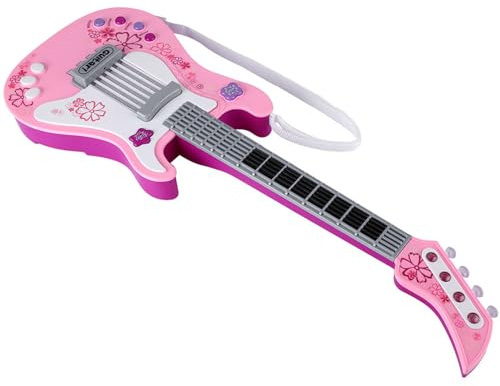 ZASCHMOY Basso Elettrico Multifunzionale per Bambini, Strumento Rosa, Adatto a Bambini Dai 3 Anni in su, 4 modalità di Gioco (PINK)