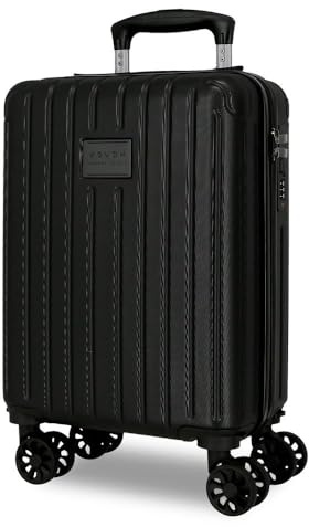 MOVOM Timber Cabin Case, 30 x 40 x 20 cm, starres ABS-Kombinationsschloss, integriert, 24L 2.18kg, 4 Doppelräder, Handgepäck, Schwarz