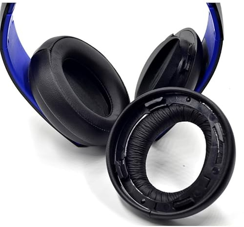 INF 2 Pieces Ear Pads Replacement for Sony PS3 PS4 7.1 Gold Wireless Headset - PU Leather & Memory Foam 10 x 10 cm