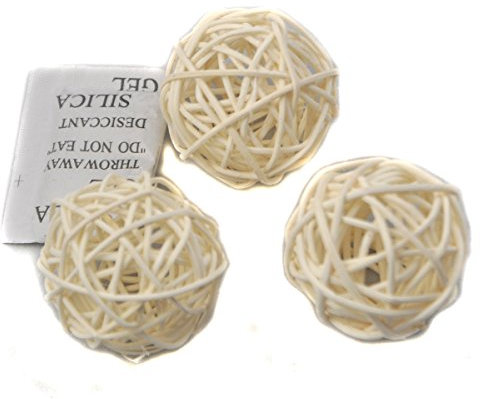 10 Stück Natur Wicker Rattan Kugeln Tischschmuck Hochzeit Party zum Aufhängen Wobble Ball Weihnachten Deko 5cm Weiß