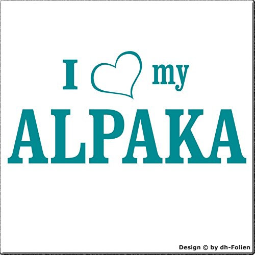 cartattoo4you® AK-01015 | I Love (Herz) My ALPAKA | K-Serie | Autoaufkleber Aufkleber Car Sticker Farbe Petrol, in 24 Farben erhältlich, glänzend 17 x 8 cm Waschstrassenfest