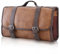Vancase Trousse de Toilette à Suspendre pour Homme en Cuir pour Salle de Bain et Douche, kit d'accessoires de Maquillage de Voyage/Excellent Cadeau, Marron, Style rétro, va avec Tout, Charme Mature,
