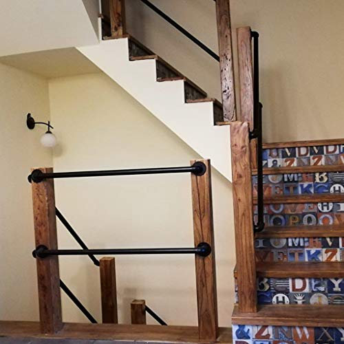 Industrie Handläufe Treppen Handlauf Geländer Außen Innen Schwarz Metall Schmiedeeisen | Wandhandlauf Wohnung Draußen Handlaufset direkt zum Treppenhaus oder Kellereingang