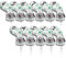 Big Teeth Golf Iron Head Covers Long Neck 11pcs Lucky Clover Pattern Golf Club Protector with Number Tag (White)