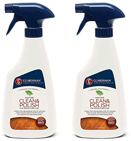 Guardsman Clean & Polish For Wood Furniture - Woodland Fresh - 16 oz Spray - Silicone Free, UV Protection - 461100 Pack of 2